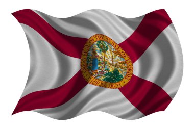Florida beyaz, kumaş dokusu üzerinde dalgalı bayrağı