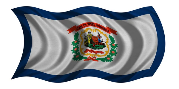 Флаг Западной Вирджинии волнистый на белой текстуре — стоковое фото