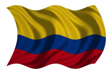 Kolombiya beyaz, kumaş dokusu üzerinde dalgalı bayrağı