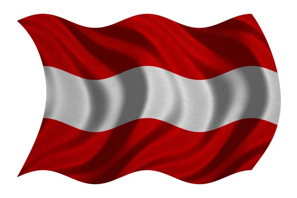 A fehér szövet szerkezete hullámos Ausztria zászlaja — Stock Fotó