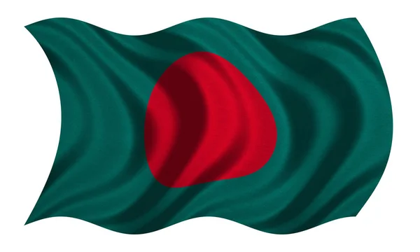 A fehér szövet szerkezete hullámos Banglades zászlaja — Stock Fotó