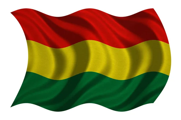 A fehér szövet szerkezete hullámos Bolívia zászlaja — Stock Fotó