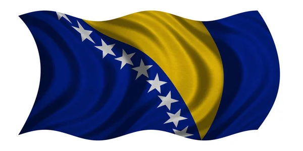 Bandera de Bosnia y Herzegovina ondeando, texturizada — Foto de Stock