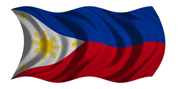 Bendera Filipina melambaikan tangan, tekstur kain — Stok Foto