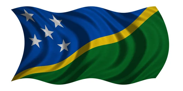 Vlajka Šalamounových ostrovů mává, textilie textura — Stock fotografie