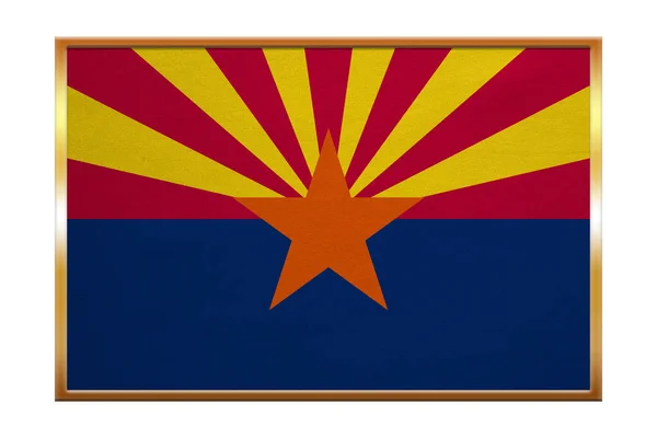 Vlag van Arizona, gouden frame, textuur van de stof — Stockfoto