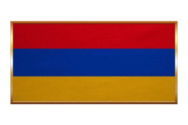 Ermenistan, altın çerçeve, kumaş doku bayrağı