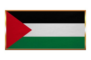 Palestine, altın çerçeve, kumaş doku bayrağı