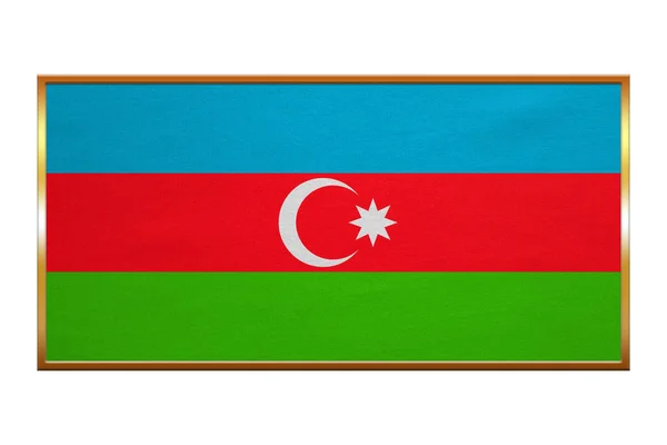 Bandera de Azerbaiyán, marco dorado, textura de tela — Foto de Stock