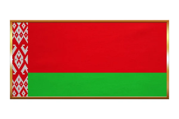 Vlag van Wit-Rusland, de gouden frame, de textuur van de stof — Stockfoto