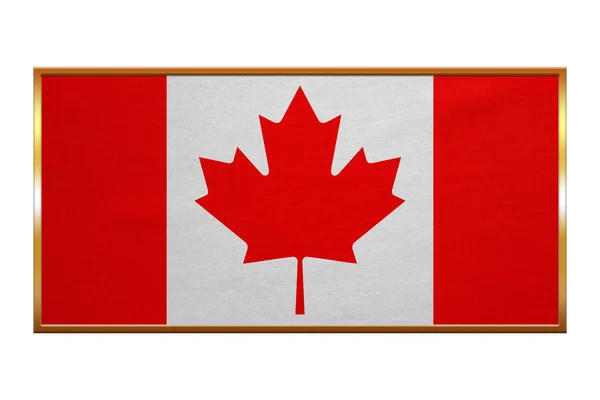 Bandera de Canada, marco dorado, textura de tela —  Fotos de Stock