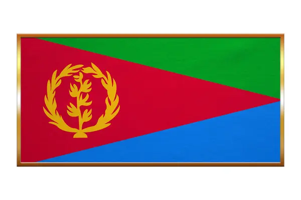 Arany keretben, szövet szerkezete, Eritrea zászlaja — Stock Fotó