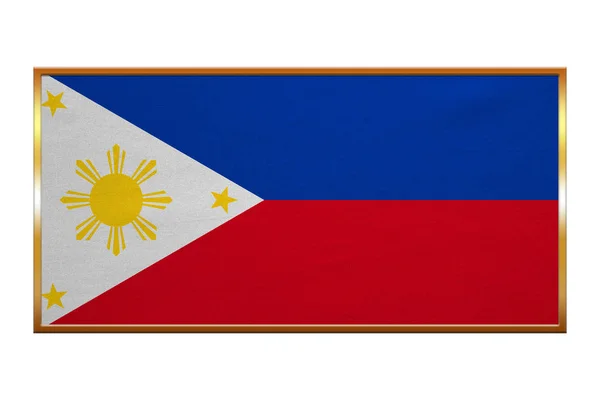 Bandeira das Filipinas, moldura dourada, texturizada — Fotografia de Stock