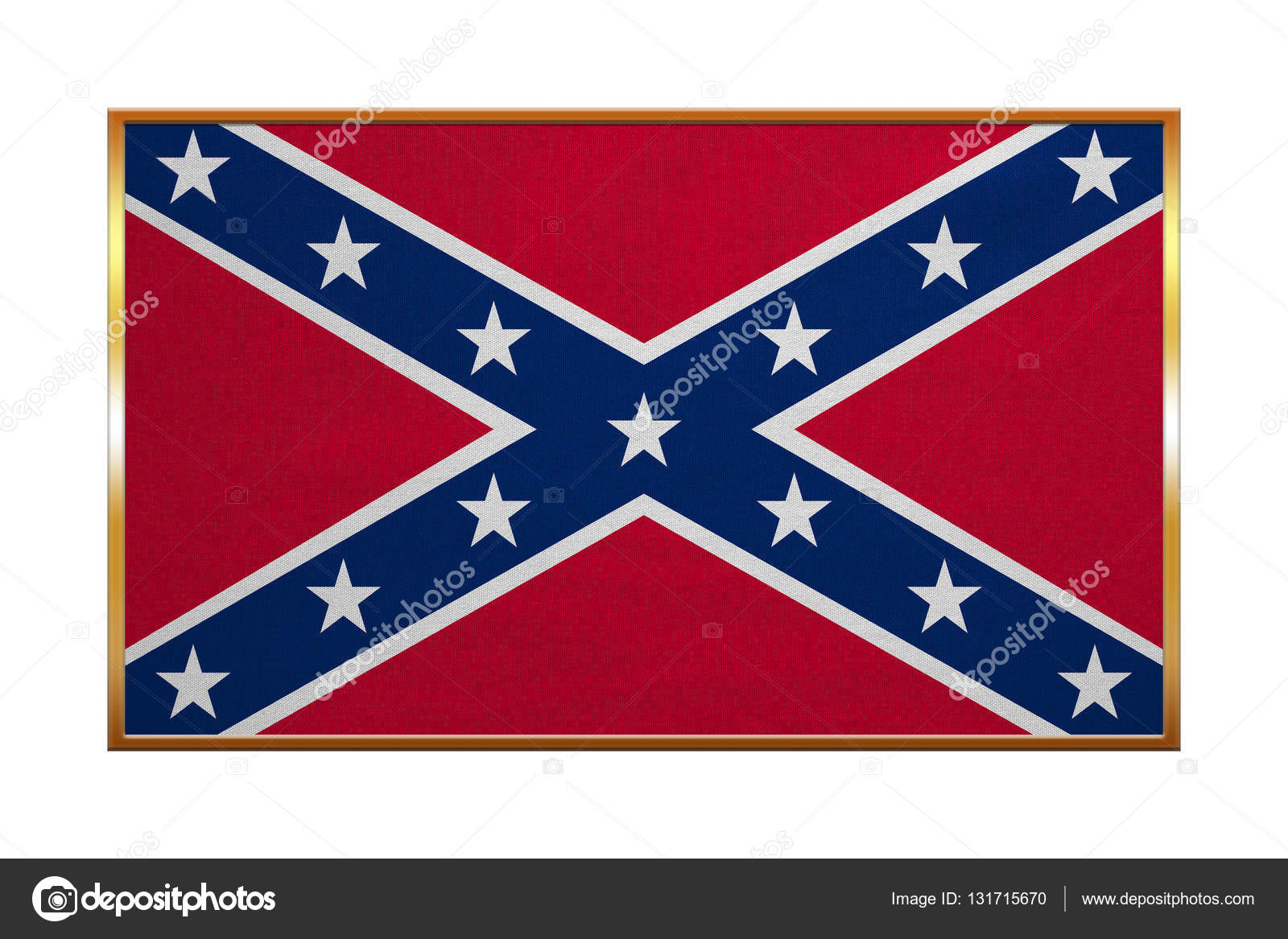 Confederate Rebel Flag Golden Frame Textured Stock Photo Confederate Rebel Flag Golden Frame Textured Stock Image