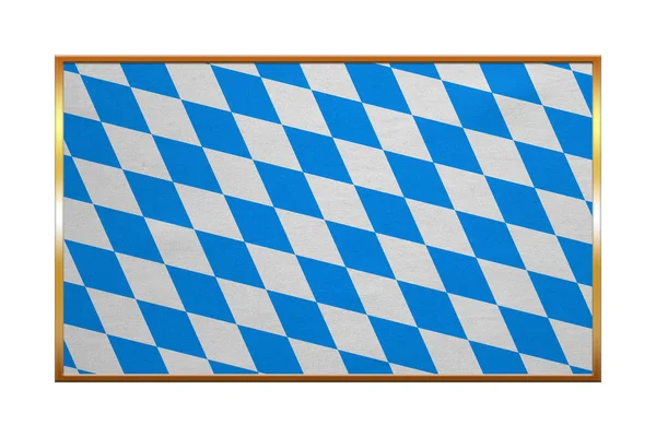 Flaga Bawarii złote ramki, tekstura tkanina — Zdjęcie stockowe
