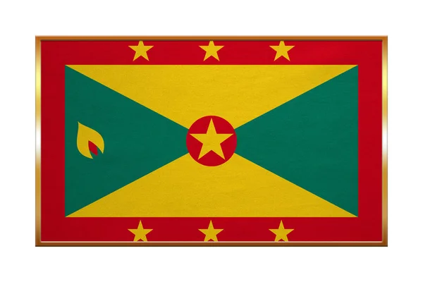 Прапор Гренади, Золотий рамі, текстура тканини — стокове фото