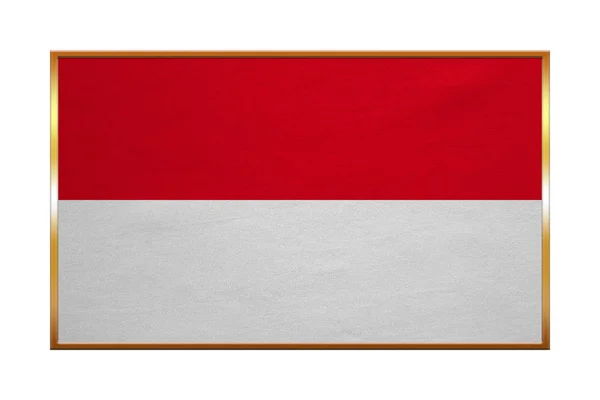 Bendera Indonesia, Monako, Hesse, bingkai emas — Stok Foto