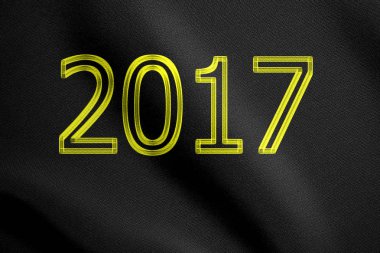 Neon siyah zemin üzerine Altın sayılar 2017