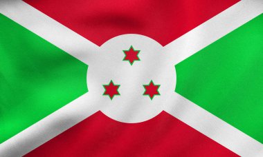 Burundi sallayarak, gerçek kumaş doku bayrağı