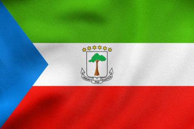 Ekvator Ginesi dalgalı gerçek kumaş doku bayrağı