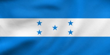 Honduras sallayarak, gerçek kumaş doku bayrağı