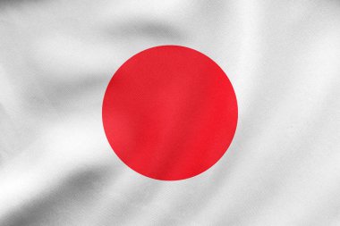 Japonya sallayarak, gerçek kumaş doku bayrağı