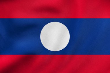 Laos sallayarak, gerçek kumaş doku bayrağı