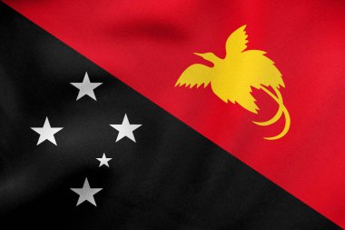 Papua Yeni Gine dalgalı, gerçek kumaş doku bayrağı