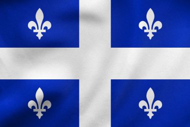 Quebec sallayarak, gerçek kumaş doku bayrağı