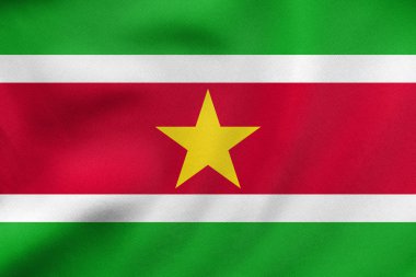 Surinam sallayarak, gerçek kumaş doku bayrağı