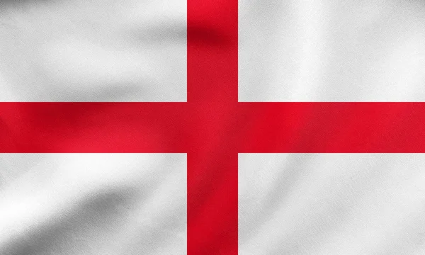 Bandera de Inglaterra ondeando, textura de tela real —  Fotos de Stock