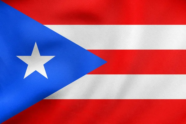 Bandera de Puerto Rico ondeando, textura de tela real — Foto de Stock