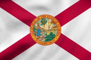 Florida sallayarak, gerçek kumaş doku bayrağı