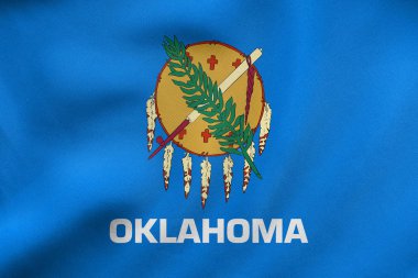 Oklahoma sallayarak, gerçek kumaş doku bayrağı