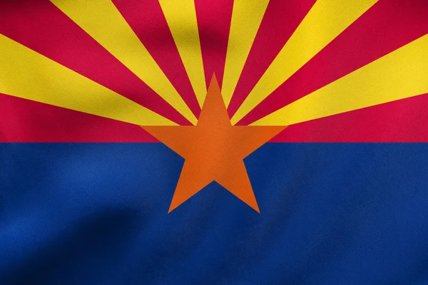 Vlag van Arizona zwaaien, echte textuur van de stof — Stockfoto