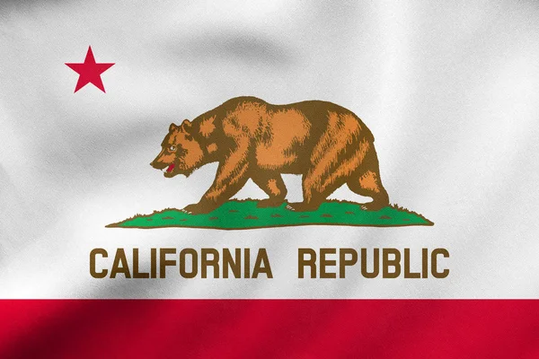 Bandeira da Califórnia acenando, textura de tecido real — Fotografia de Stock
