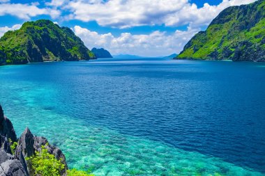 Tropikal deniz bay, El Nido Palawan, Filipinler