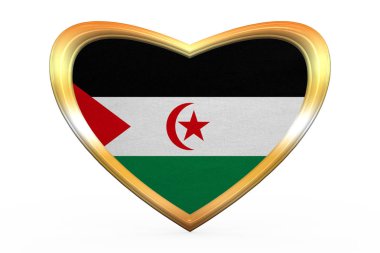 Batı Sahra, kalp şekli, altın çerçeve bayrağı