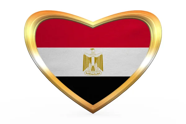 Flaga Egiptu w ramce kształt, Złote serca — Zdjęcie stockowe