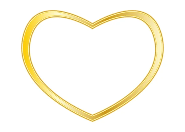 Gold heart frame isolated on white background — Stock Vector