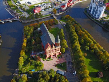 Aerial cityscape of Kaliningrad, Russia, Europe clipart
