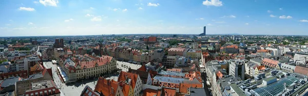 Panorama de la ciudad de Wroclaw Polonia Casco antiguo paisaje urbano — Foto de Stock