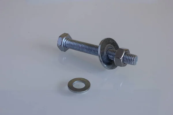 Screw, nut and washer — Stock Photo, Image