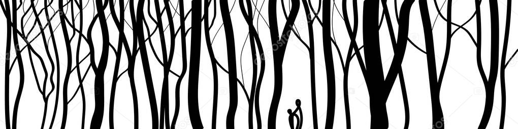 Stylized tree, Silhouettes of trees.