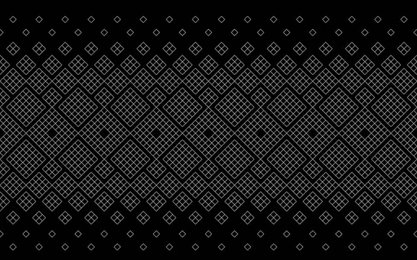 Patrón geométrico abstracto sin costuras de mosaico hecho de cuadrados sobre un fondo negro metálico . — Vector de stock