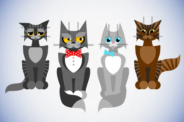 Chats aristocratiques et errants — Image vectorielle