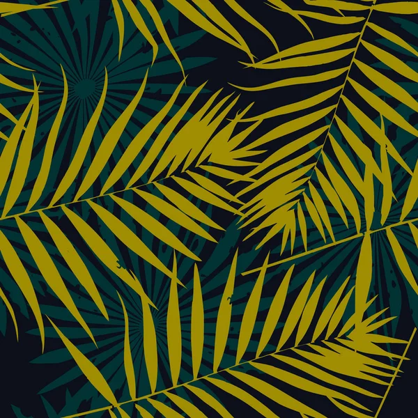Nahtloses Muster der Palmblätter — Stockvektor