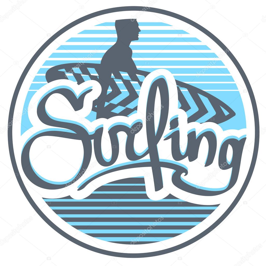 Surf logo with rider.