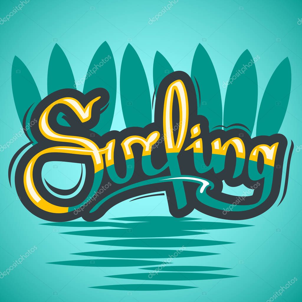 Surfing artwork with surfboards vector illustration