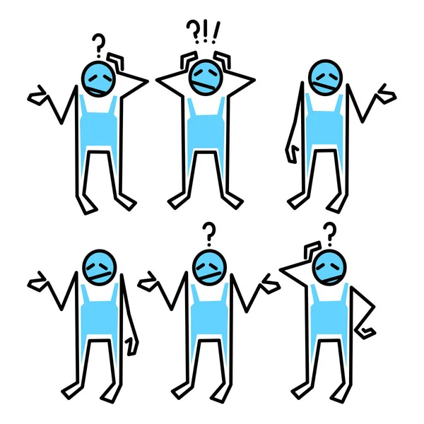 Karakterleri farklı pozlar kötü işçi